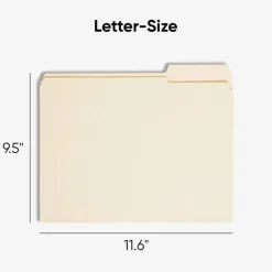 Smead Reinforced Tab File Folders, Letter Size, 1/3 Cut, Manila, Box Of 100 (10334)