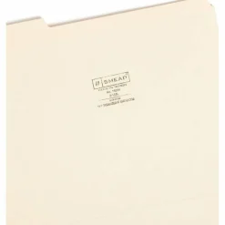Smead Reinforced Tab File Folders, Letter Size, 1/3 Cut, Manila, Box Of 100 (10334)