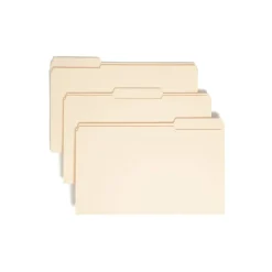 Smead Reinforced Tab File Folders, Legal Size, 1/3 Cut, Manila, Box Of 100