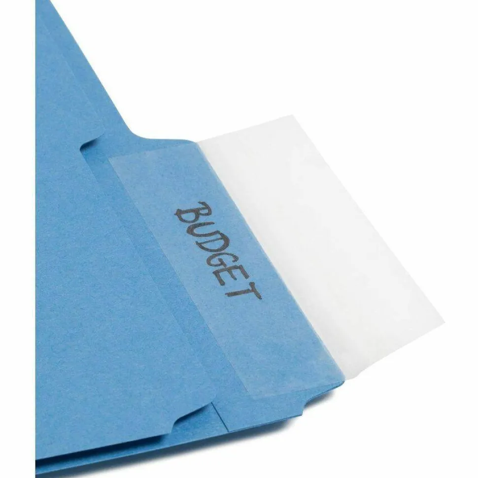 Smead Seal And View Clear Tab Label Protectors, CLL, 3 1/2" x 1 11/16", Box Of 100