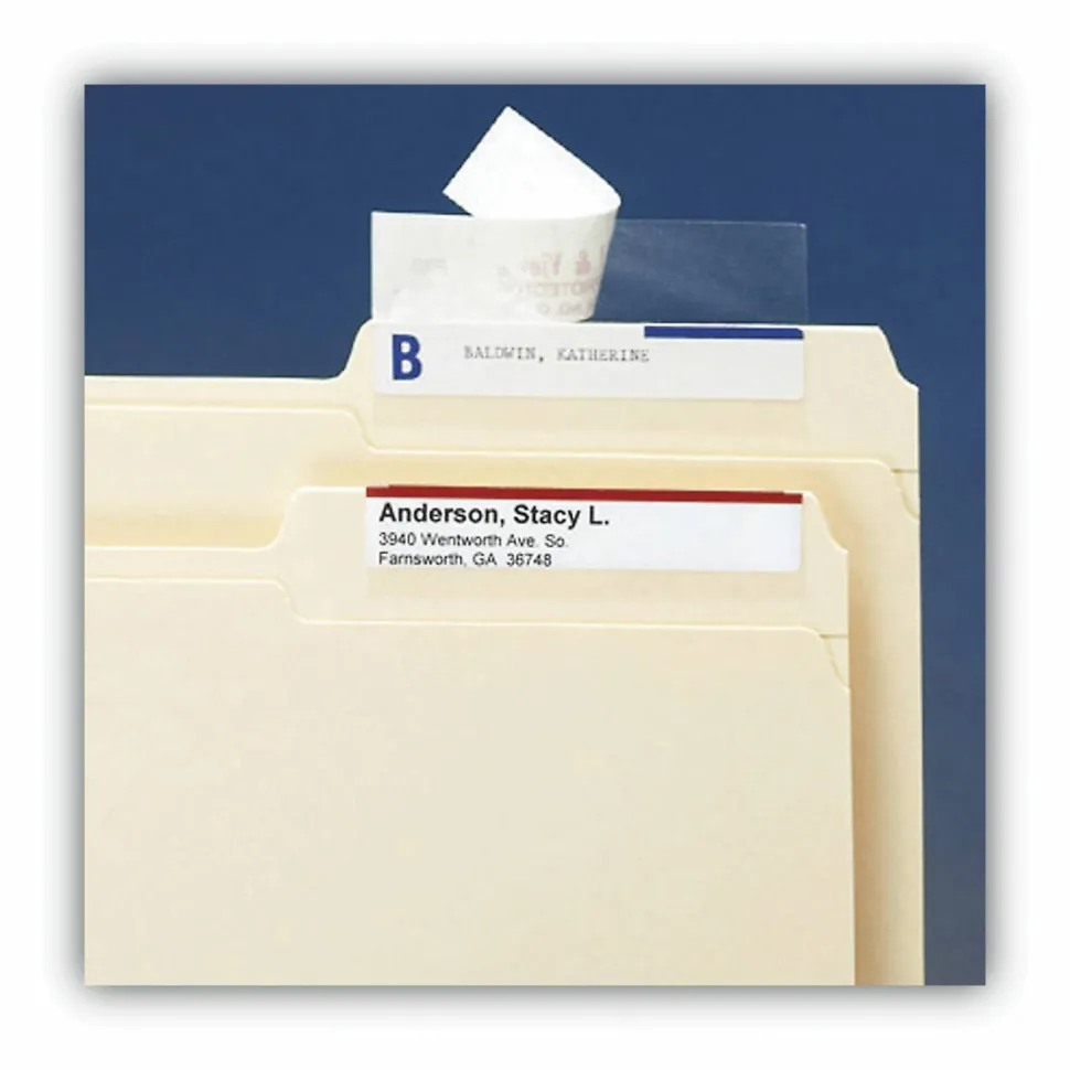 Smead Seal And View Clear Tab Label Protectors, CLL, 3 1/2" x 1 11/16", Box Of 100