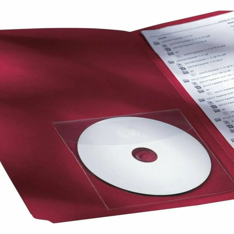 Smead Self-Adhesive CD/DVD Pockets, 4.9"H x 5"W, Clear, Poly, 10 / Pack