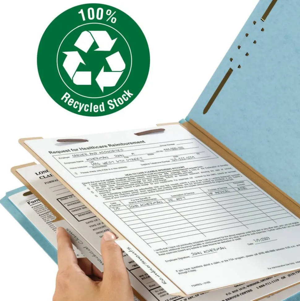 Smead 2/5 Tab Cut Letter Recycled Classification Folder