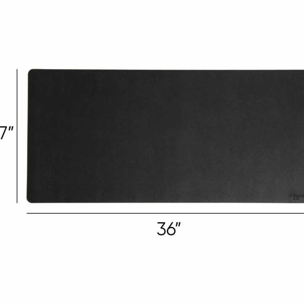 Smead Vegan Leather Desk Pads, 36" x 17", Charcoal