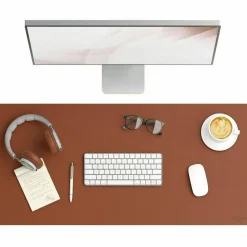 Smead Vegan Leather Desk Pads, 36" x 17", Brown