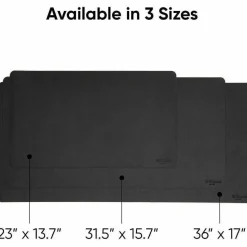 Smead Vegan Leather Desk Pads, 31.5" x 15.7", Charcoal