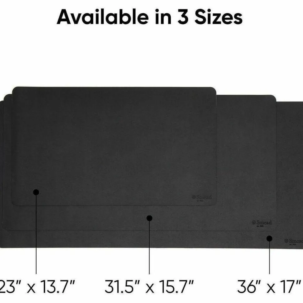 Smead Vegan Leather Desk Pads, 31.5" x 15.7", Charcoal