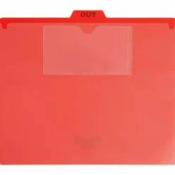 Smead Vinyl Top-Tab Out Guides, Letter Size, Red, Box Of 50