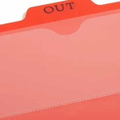 Smead Vinyl Top-Tab Out Guides, Letter Size, Red, Box Of 50