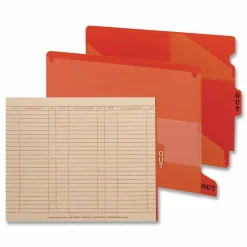 Smead Vinyl Top-Tab Out Guides, Letter Size, Red, Box Of 50