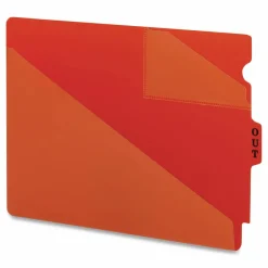 Smead Vinyl Top-Tab Out Guides, Letter Size, Red, Box Of 50