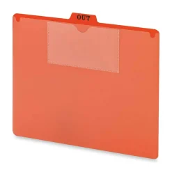 Smead Vinyl Top-Tab Out Guides, Letter Size, Red, Box Of 50