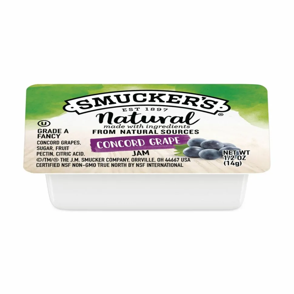 Smucker's Smuckers 1/2 Ounce Natural Jam, 0.5 oz Container, Concord Grape, 200/Carton
