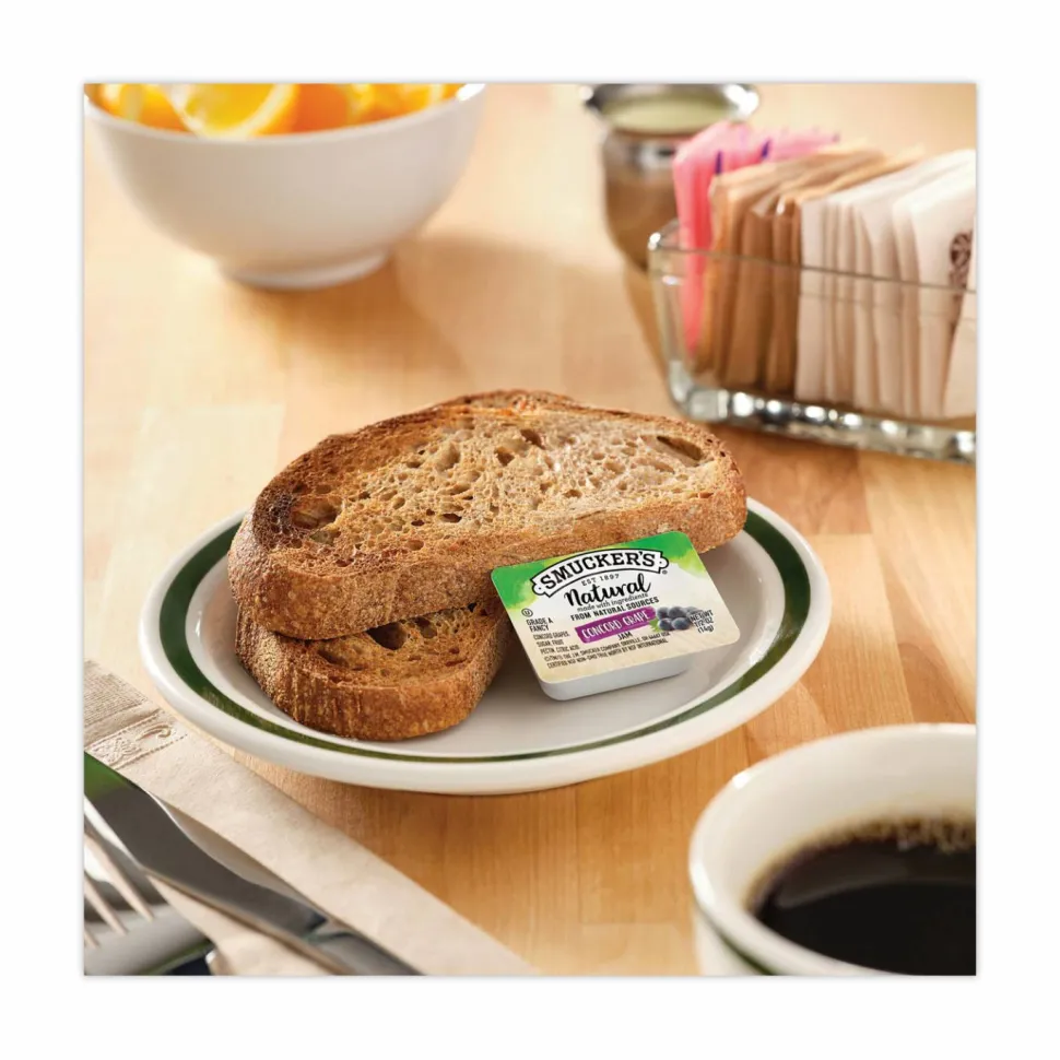 Smucker's Smuckers 1/2 Ounce Natural Jam, 0.5 oz Container, Concord Grape, 200/Carton