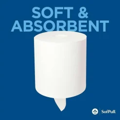 SofPull by GP PRO, 1-Ply, Centerpull Perforated Towels, White, 4 Rolls Per Case, 567 Sheets Per Roll