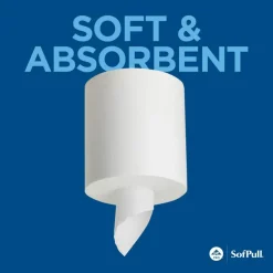 SofPull Centerpull Regular Capacity Paper Towels, 1-Ply, White, 7.8