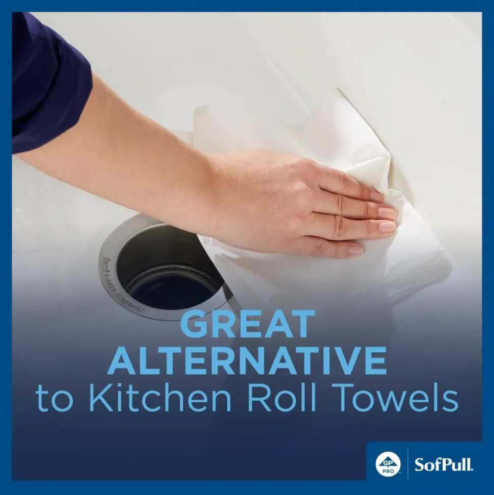 SofPull Centerpull Regular Capacity Paper Towels, 1-Ply, White, 7.8"W x 14.8"L Sheets, 324 Sheets Per Roll, 6 Rolls Per Case