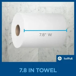 SofPull Centerpull Regular Capacity Paper Towels, 1-Ply, White, 7.8