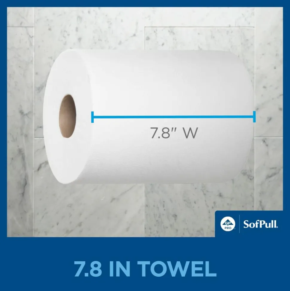 SofPull Centerpull Regular Capacity Paper Towels, 1-Ply, White, 7.8"W x 14.8"L Sheets, 324 Sheets Per Roll, 6 Rolls Per Case