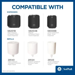 SofPull Centerpull Regular Capacity Paper Towels, 1-Ply, White, 7.8