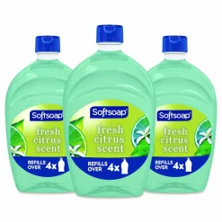 Softsoap Antibacterial Liquid Hand Soap Refill, Fresh Scent, 50 oz, Green, 3/Carton