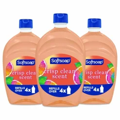 Softsoap Antibacterial Liquid Hand Soap Refill, Fresh Scent, 50 oz, Orange, 3/Carton