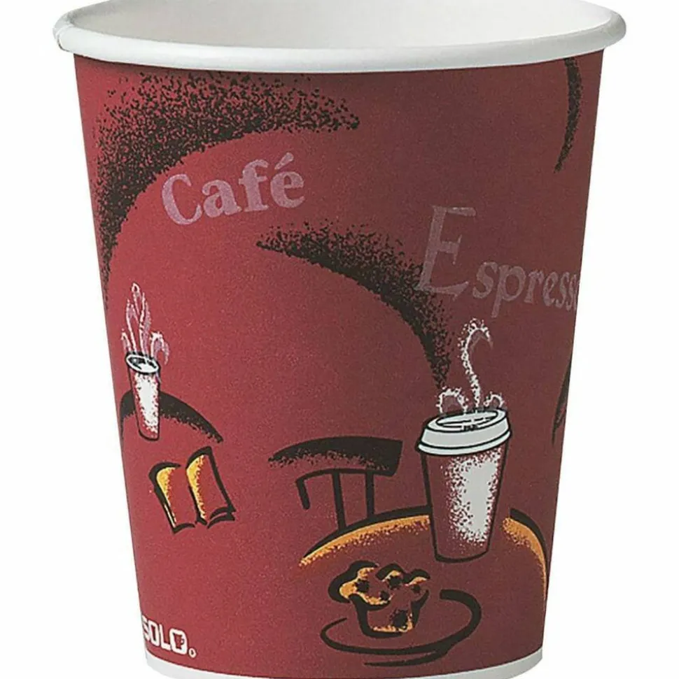 Solo 10 oz Bistro Design Disposable Paper Cups