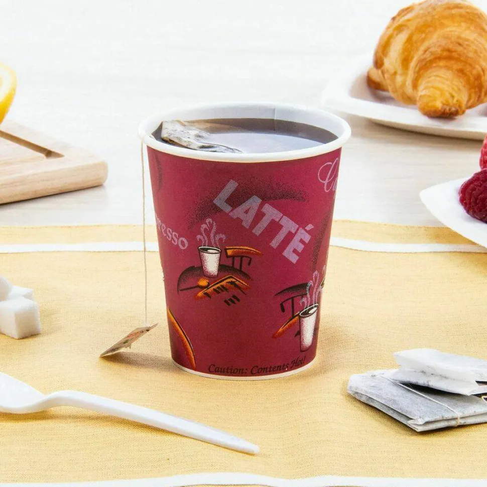 Solo 10 oz Bistro Design Disposable Paper Cups