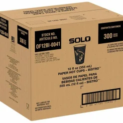 Solo Cup Paper Hot Cups, 12 Oz, Maroon, Carton Of 300 Cups
