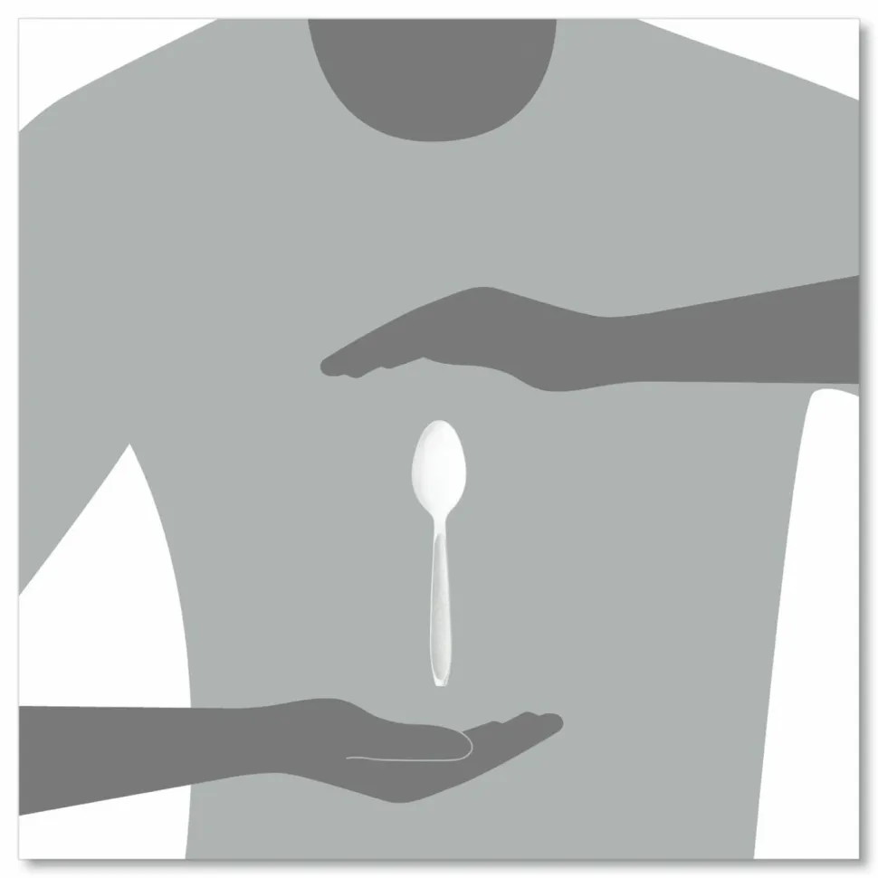SOLO Impress Heavyweight Full-Length Polystyrene Cutlery, Spoon, Plastic, White, 100/Box