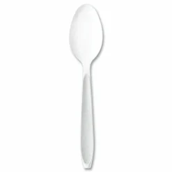 SOLO Impress Heavyweight Full-Length Polystyrene Cutlery, Spoon, Plastic, White, 100/Box