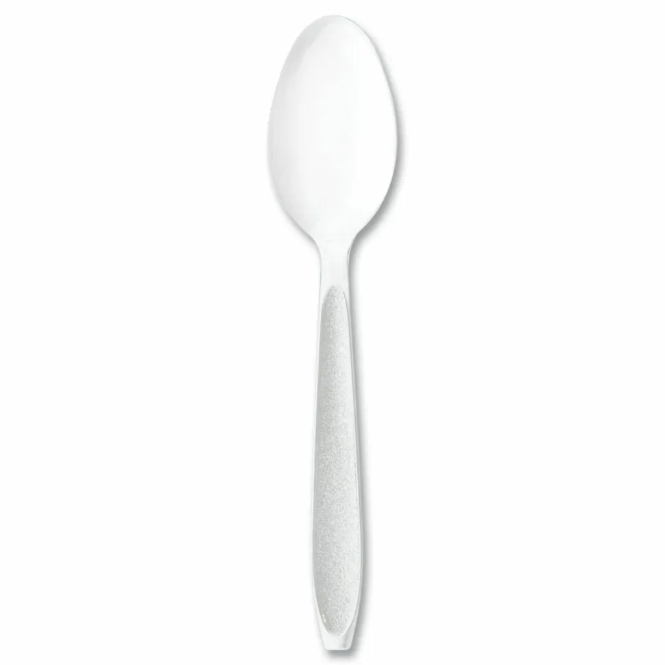 SOLO Impress Heavyweight Full-Length Polystyrene Cutlery, Spoon, Plastic, White, 100/Box