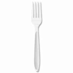 SOLO Impress Heavyweight Full-Length Polystyrene Cutlery, Fork, Plastic, White, 100/Box