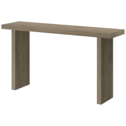 Soren 55" Wide Rectangular Console Table in Antiqued Gray Oak