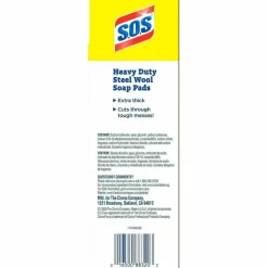 S.O.S Steel Wool Soap Pads 4" Length x 5" Width Heavy Duty Gray, Blue 15Box 240 / Bundle