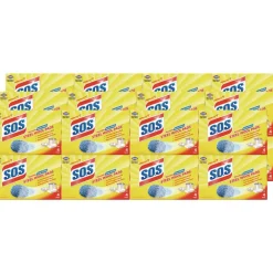 S.O.S. Steel Wool Soap Pads, Steel, 4/Box, 24 Boxes/Carton