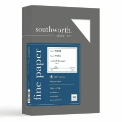 Southworth 100% Cotton Business Multi-Use Printer & Copy Paper, 1 Ream, White, Letter (8.5