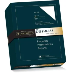 Southworth 100% Cotton Business Multi-Use Printer & Copy Paper, 1 Ream, White, Letter (8.5