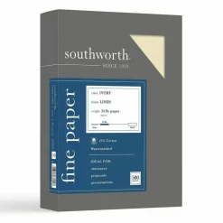 Southworth 25% Cotton Linen Business Paper, Ivory, Letter (8.5