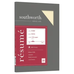 Southworth 100% Cotton Résumé Paper, 8 1/2