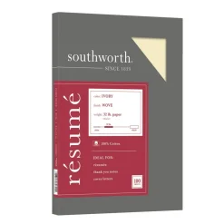 Southworth 100% Cotton Résumé Paper, 8 1/2