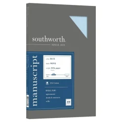 Southworth 75% Recycled 25% Cotton Manuscript Covers, 9" x 12 1/2", 30 Lb, Light Blue, Box Of 100