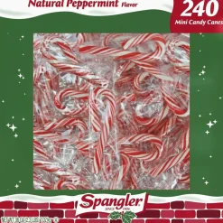 Spangler Peppermint Candy Canes - Peppermint - Individually Wrapped, Gluten-free - 240 /Box - 8 / Carton