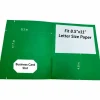 Sparco Leatherette Portfolio, 8-1/2" x 11", 2 Pocket, Green, Box of 25