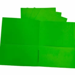 Sparco Letter Pocket Folder - 8 1/2" x 11" - 2 Internal Pocket - Apple Green - 1 Box