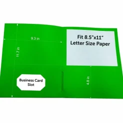 Sparco Letter Pocket Folder - 8 1/2" x 11" - 2 Internal Pocket - Apple Green - 1 Box