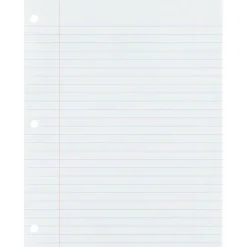 Sparco Standard White 3HP Filler Paper - 150 Sheets - Wide Ruled - Ruled Red Margin - 16 lb Basis Weight - 82121