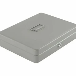 Sparco All-Steel Key Lock Cash Box With Tray, 10 Compartments, 2