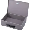 Sparco All-Steel Key Lock Fire-Retardant Cash Box, 12 3/4" x 8 1/4" x 3 3/4", Gray