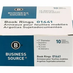 Sparco Book Rings, 3" Diameter, Silver, Box Of 10